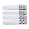 Market & Market Place 100 Cotton Luxury Bath Towel Set Super Soft and Highly Absorbent Textured Decorative Border Includes 4 Bath Towels Nitra Collection WhiteDark Grey