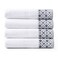 Market & Market Place 100 Cotton Luxury Bath Towel Set Super Soft and Highly Absorbent Textured Decorative Border Includes 4 Bath Towels Nitra Collection WhiteDark Grey