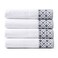 Market & Market Place 100 Cotton Luxury Bath Towel Set Super Soft and Highly Absorbent Textured Decorative Border Includes 4 Bath Towels Nitra Collection WhiteDark Grey
