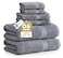 LANE LINEN 100 Cotton Towels Set for Bathroom 6 Piece Family Pack Soft Absorbent Quick Dry 2 Bath 2 Washcloths 2 Hand Towels OEKO TEX Certified Machine Washable Durable Cool Grey