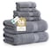 LANE LINEN 100 Cotton Towels Set for Bathroom 6 Piece Family Pack Soft Absorbent Quick Dry 2 Bath 2 Washcloths 2 Hand Towels OEKO TEX Certified Machine Washable Durable Cool Grey
