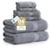 LANE LINEN 100 Cotton Towels Set for Bathroom 6 Piece Family Pack Soft Absorbent Quick Dry 2 Bath 2 Washcloths 2 Hand Towels OEKO TEX Certified Machine Washable Durable Cool Grey