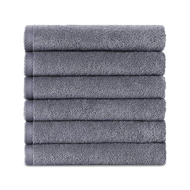 Classic Turkish Towels CTT Premium 6 Piece Hand Towels Set 100 Turkish Cotton Quick Dry Comfy Towels for Hotel Spa Highly Absorbent 16x28 Grey