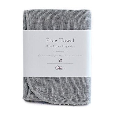 IPPINKA Nawrap Organic Binchotan Face Towel Naturally AntiOdor GrayIvory