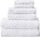 SIMPLI-MAGIC SimpliMagic 79446 Diamond Bath Towels Set 6 Piece Set 2 Bath Towels 2 Hand Towels 2 Washcloths White