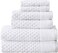 SIMPLI-MAGIC SimpliMagic 79446 Diamond Bath Towels Set 6 Piece Set 2 Bath Towels 2 Hand Towels 2 Washcloths White