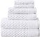 SIMPLI-MAGIC SimpliMagic 79446 Diamond Bath Towels Set 6 Piece Set 2 Bath Towels 2 Hand Towels 2 Washcloths White