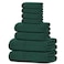 Tens Towels Pack of 8 Towels Set 2 Extra Large Bath 2 Hand 4 Washcloths 100 Cotton Lighter Weight Quicker to Dry Super Absorbent Perfect for Bathroom Hunter Green