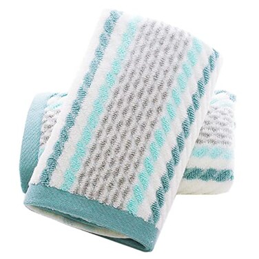 Pidada Hand Towels Set of 2 Striped Pattern 100 Cotton Soft Absorbent Decorative Towel for Bathroom Brown