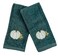 Serafina Home Decorative Fall Harvest Hand Fingertip Towels Harvest Grey Pumkin on Grey Plush Soft Cotton Set of 2 12 x 18 Inches