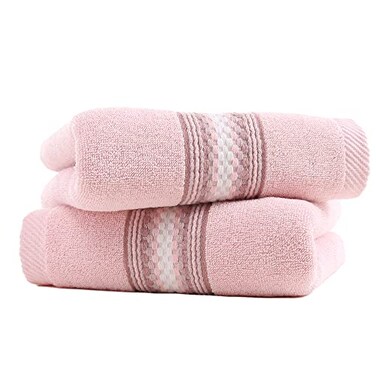 YiLUOMO Pink Hand Towels 100 Cotton Soft Absorbent Summer Decorative Textured Striped Decorative Hand Towel for Bathroom 13 x 29 Inch 2 Pieces