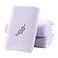 Pidada Hand Towel Set of 3 Embroidered Lavender Floral Pattern 100 Cotton Soft Absorbent Decorative Towel for Bathroom Light Purple