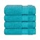 Cotton Paradise 100 Cotton Turkish Washcloth Set for Bathroom 4 Piece Soft Absorbent Small Hand Face Towels Wash Rags Aqua Blue