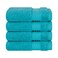 Cotton Paradise 100 Cotton Turkish Washcloth Set for Bathroom 4 Piece Soft Absorbent Small Hand Face Towels Wash Rags Aqua Blue
