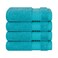 Cotton Paradise 100 Cotton Turkish Washcloth Set for Bathroom 4 Piece Soft Absorbent Small Hand Face Towels Wash Rags Aqua Blue