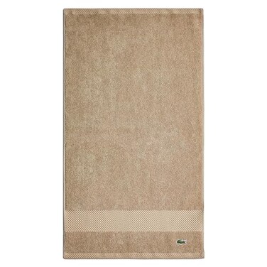 Lacoste Heritage 100 Supima Cotton Hand Towel Sand 16 x 30 Highly Absorbent Quick Drying Premium Super Soft Bath Towel Bathroom Essential Gift for All Occasions Machine Washable