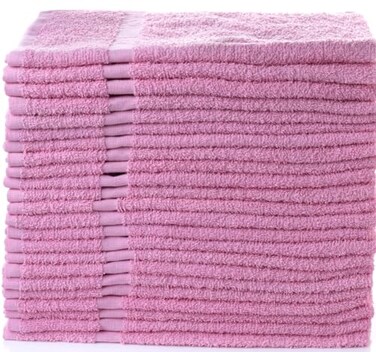SIMPLI-MAGIC SimpliMagic Cotton Hand Towels 16x27 12 Pack Soft Towels for Bathroom Kitchen Salon Gym Pink