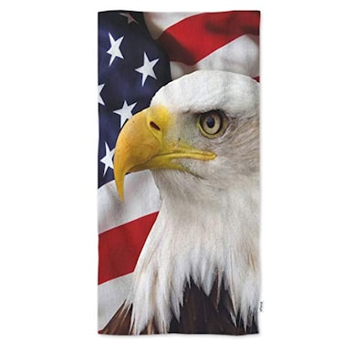 oFloral Hand Towels American Bald Eagle USA FlagSoft Comfortable SuperAbsorbent Towel for BathKitchenYogaGolfHair Towel for MenWomen 15X30 Inch