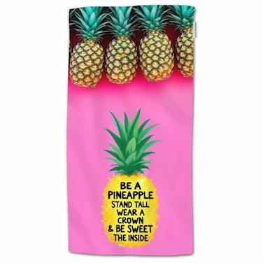 HGOD DESIGNS Pineapple Hand Towels Colorful Pineapple Quotes Adult 100 Cotton Soft Bath Towels 15X30