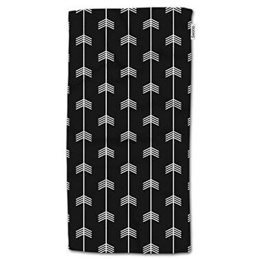 HGOD DESIGNS Arrow Towels Black and White Arrows Modern Style 100 Cotton Soft Bathroom Kitchen Hotel Spa Towels 15X30