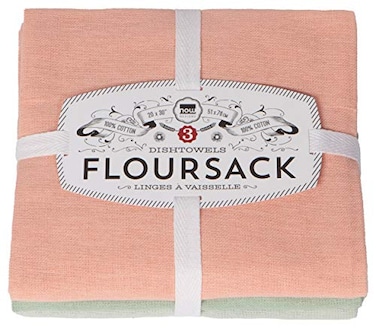 Now Designs Floursack Kitchen Towels Quick Dry Cotton Hand Towel Set 3 Count DawnEucalyptusMist 20 x 30 in