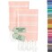 WETCAT Turkish Hand Towels with Hanging Loop Set of 2 20 x 30 100 Turkish Cotton PreWashed Quick Drying for Kitchen or Bathroom Peach