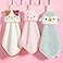 PRATIQUE 3 Pack Cute Hand Towels Bathroom Towels with Hanging Loop Children Hand Towel Animals Microfiber Coral Fleece Absorbent Hand Towel for Kitchen Bathroom Bedroom 3pcs
