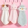 PRATIQUE 3 Pack Cute Hand Towels Bathroom Towels with Hanging Loop Children Hand Towel Animals Microfiber Coral Fleece Absorbent Hand Towel for Kitchen Bathroom Bedroom 3pcs