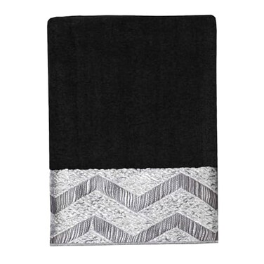 Avanti Linens Hand Towel Soft Absorbent Cotton Chevron Galaxy Collection Black