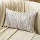 Aeckself Boho Striped Pillow Cover 12x20 Rectangle Decorative Lumbar Throw Pillow Cover Chenille Neutral Pillowcase for Couch Bedroom Living Room Gray White