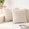 Aegero Pack of 2 Corduroy Decorative Throw Pillow Covers 20x20 InchSoft Boho Striped Pillow Covers Modern Farmhouse Home Decor for Sofa Living Room Couch BedCream White