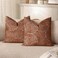 AELS Boho Decorative Textured Throw Pillow Covers 20x20 Organic Modern Mid Century Rainbow Tufted Pillow Case Farmhouse Rustic Geometric Woven Cushion Case for Bed Couch Sofa Burnt Orange