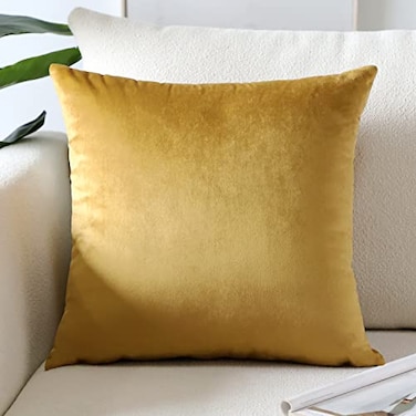 Artscope Luxury Velvet Pillow Covers Super Soft Decorative Square Throw Pillow Covers Case Cushion Covers for Sofa Couch Bedroom Car Decor 18x18 Inch Gold