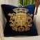 Avigers 20 x 20 Inch Embroidery Velvet Cushion Cover Shield Luxury European Pillow Case Pillowcase Home Decorative for Sofa Chair Bedroom Throw Pillow Navy Blue