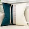 Avigers 20 x 20 Inches Teal White Gold Leather Striped Patchwork Velvet Cushion Case Luxury Modern Throw Pillow Cover Decorative Pillow for Couch Living Room Bedroom Car