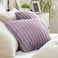 Bedsure DoubleSide Striped Throw Pillow Covers 18x18 Set of 2 Spring Fluffy Light Purple Soft Decorative Pillow Covers Home Decor for Couch Sofa Living Room Bedroom