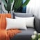 BRAWARM Faux Leather Throw Pillow Covers 12 X 20 Inches White Leather Lumbar Pillow Covers Pack of 2 Hand Stitched Leather Decorative Throw Pillows for Couch Sofa Bed Living Room Home Garden