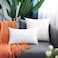 BRAWARM Faux Leather Throw Pillow Covers 12 X 20 Inches White Leather Lumbar Pillow Covers Pack of 2 Hand Stitched Leather Decorative Throw Pillows for Couch Sofa Bed Living Room Home Garden