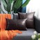BRAWARM Faux Leather Throw Pillow Covers 16 X 16 Inches Seal Brown Leather Pillow Covers Pack of 2 Hand Stitched Leather Decorative Throw Pillows for Couch Sofa Bed Living Room Home Garden