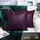 BRAWARM Faux Leather Throw Pillow Covers 20 X 20 Inches Purple Leather Pilow Covers Pack of 2 Solid Dyed Leather Pillowcases for Couch Bed Sofa Garden Home Decorative