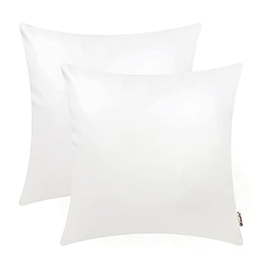 BRAWARM Faux Leather Throw Pillow Covers 20 X 20 Inches White Leather Pilow Covers Pack of 2 Solid Dyed Leather Pillowcases for Couch Bed Sofa Garden Home Decorative