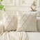 Cozoomy Set of 2 Soft Moroccan Throw Pillow Covers 18x18 Inch Plush Boho Decorative Pillow Cover Accent Cushion Case for Couch Sofa Bed Beige