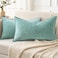 decorUhome Summer Couch Throw Pillow Covers 12x20 Set of 2 Decorative Soft Velvet Modern Cozy Chenille Lumbar Pillow Cases with Elegant Design for Sofa Bed Living Room Home Decor Aqua Haze