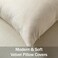 DEZENE Lumbar Pillow Covers 12x20 Cream Pack of 2 Cozy Soft Velvet Rectangular Modern Luxury Decorative Throw Pillow Cases for Sofa Couch Living Room Bed Home Decor