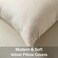 DEZENE Lumbar Pillow Covers 12x20 Cream Pack of 2 Cozy Soft Velvet Rectangular Modern Luxury Decorative Throw Pillow Cases for Sofa Couch Living Room Bed Home Decor