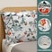 DriftAway Ada Floral Quilted Pillow Covers Set of 2 Botanical Leaf Flower Printed Decorative Square for Home Sofa Bedroom Bed Decor 26 x 26 Inches Ivory Orange Teal
