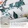 DriftAway Ada Floral Quilted Pillow Covers Set of 2 Botanical Leaf Flower Printed Decorative Square for Home Sofa Bedroom Bed Decor 26 x 26 Inches Ivory Orange Teal