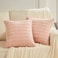 Fancy Homi 2 Packs Blush Pink Decorative Throw Pillow Covers 20x20 Inch for Living Room Couch Bed Sofa Soft Striped Corduroy Square Cushion Case 50x50 cm Rustic Farmhouse Boho Home Decor