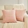 Fancy Homi 2 Packs Blush Pink Decorative Throw Pillow Covers 20x20 Inch for Living Room Couch Bed Sofa Soft Striped Corduroy Square Cushion Case 50x50 cm Rustic Farmhouse Boho Home Decor