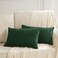 Fancy Homi 2 Packs Boho Dark Green Decorative Throw Pillow Covers 12x20 Inch for Couch Bed Sofa Rustic Modern Farmhouse Home Decor Soft Plush Corduroy Cute Square Cushion Case 30x50 cm